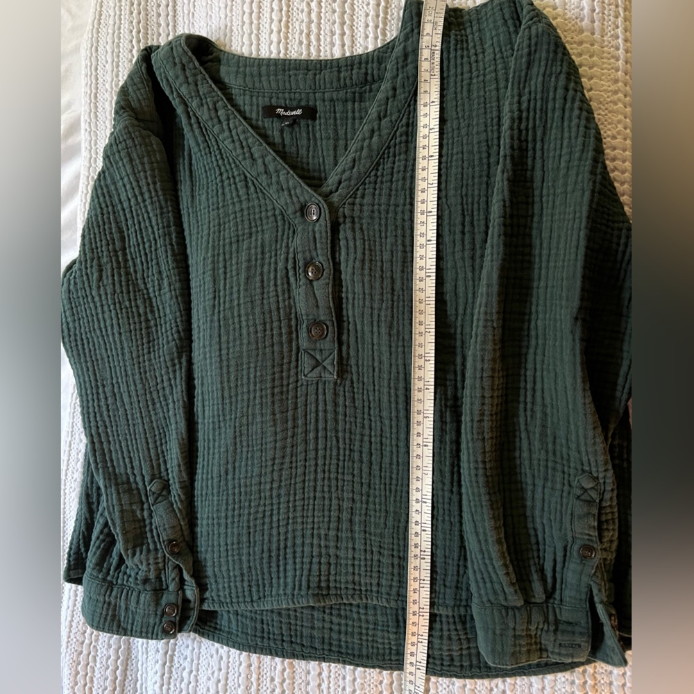 Madewell Women’s Lightspun Evert Top - Midnight Green - Size XL